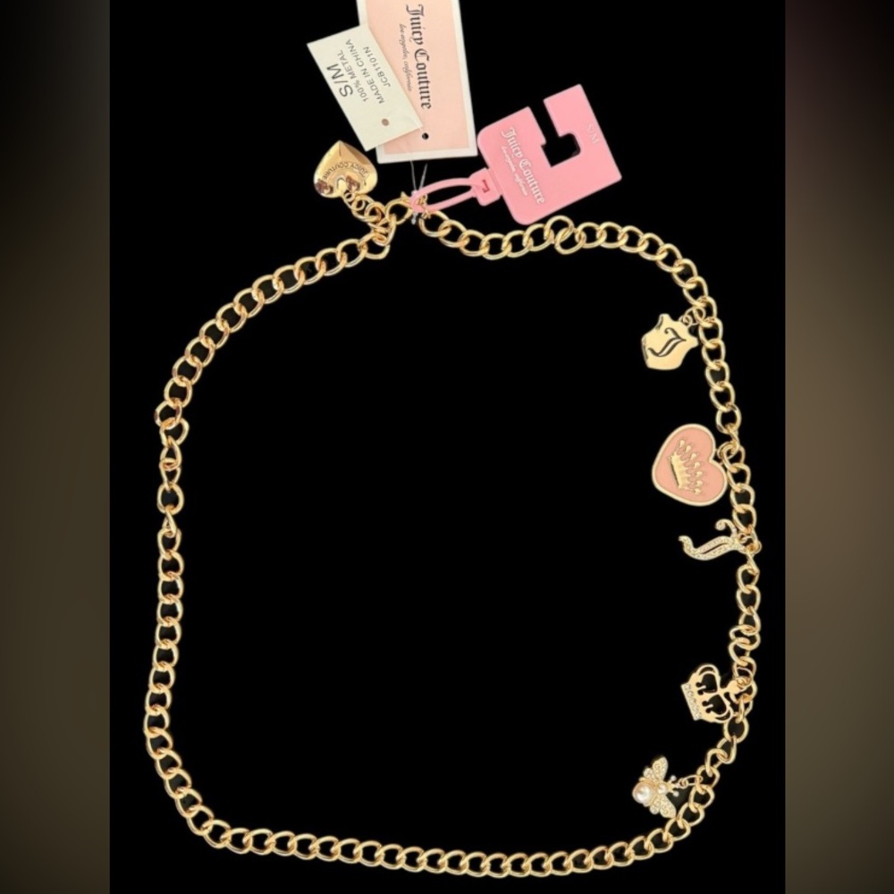 Juicy Couture Size L/XL Chain Belt with Diamond GOLD belt dress, blouse or jeans - Picture 4 of 6